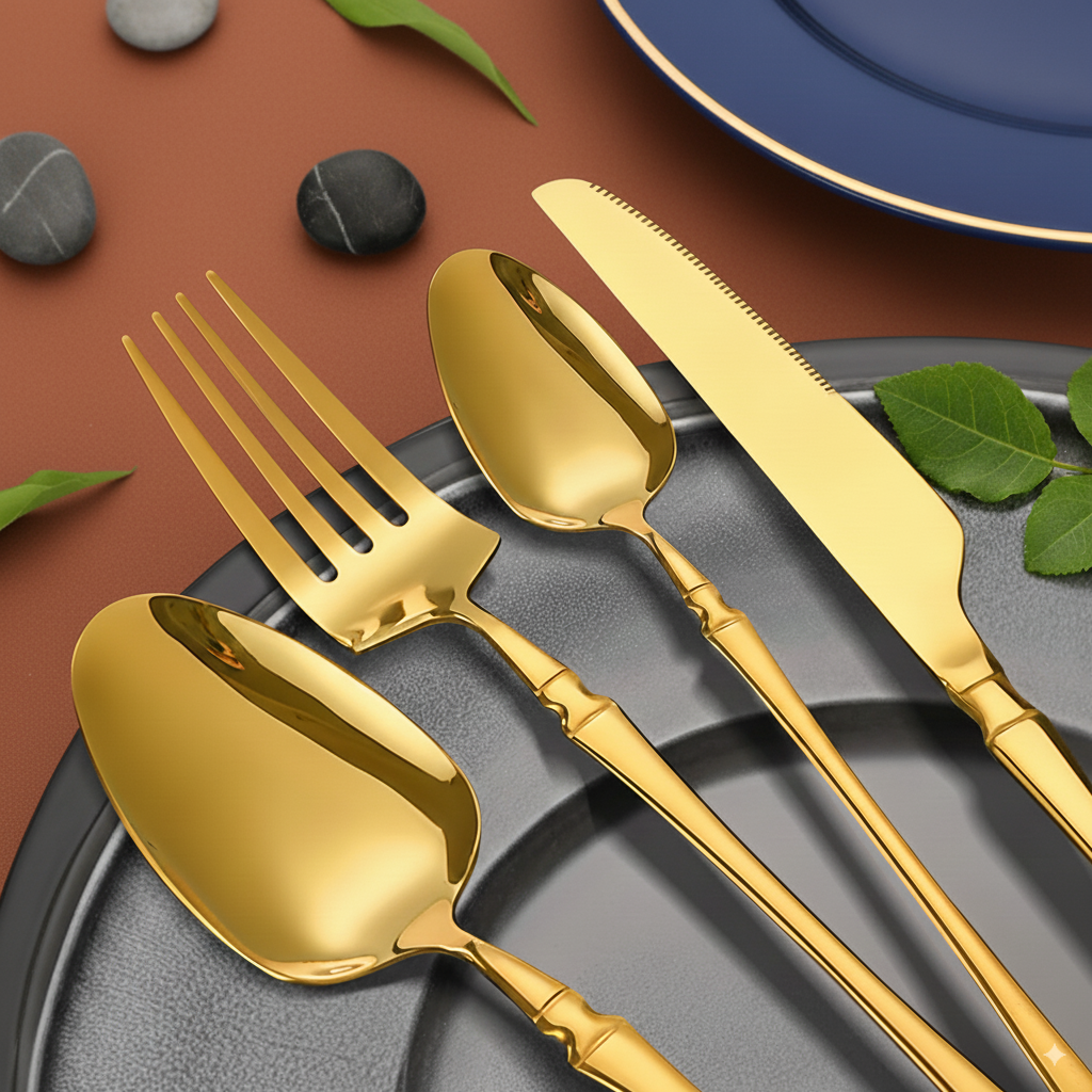 Conjunto de Talheres de Aço Inoxidável Veneza - 24 Peças