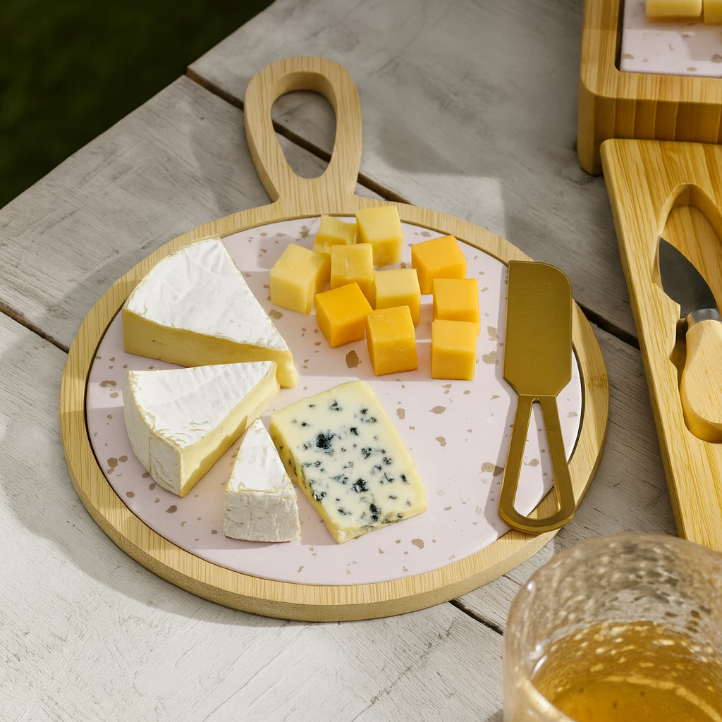 Tábua para Queijos e Outros Frios + Faca de Aço Inox Firenze Gourmet