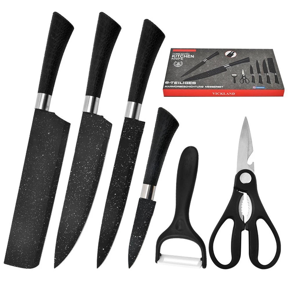 Conjunto de Facas Pretas - 6 Peças