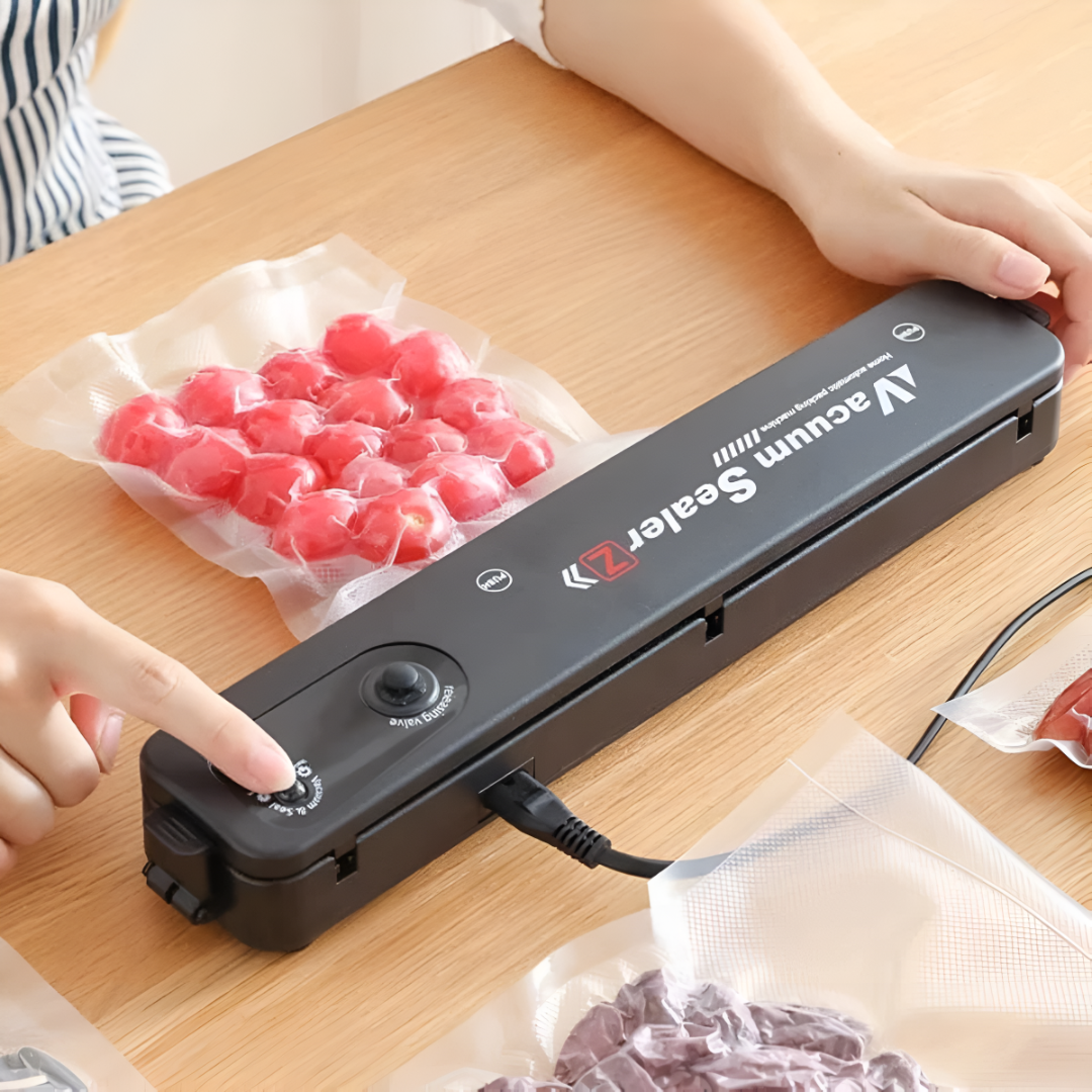 SELADORA DE ALIMENTOS À VACUO PORTÁTIL + 5 SACOS PLÁSTICOS