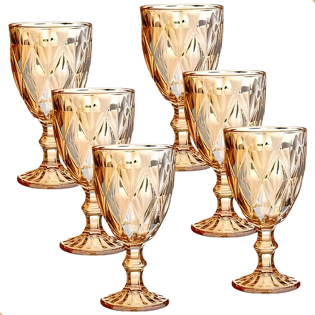 Jogo 6 Taças de Vidro para Água, Sucos e Vinhos Versalhes (330ml)
