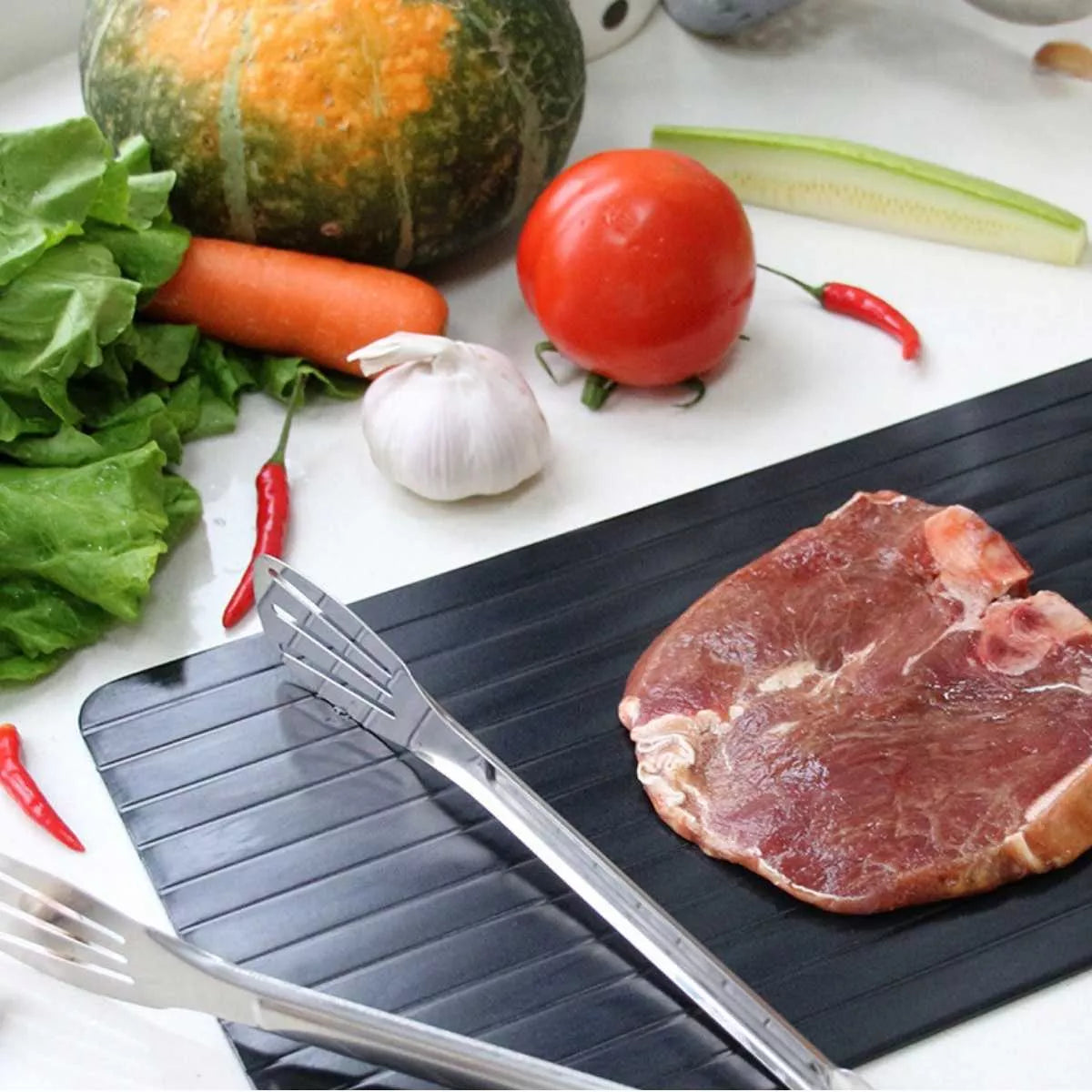 TÁBUA MÁGICA DE DESCONGELAMENTO RÁPIDO DE CARNE