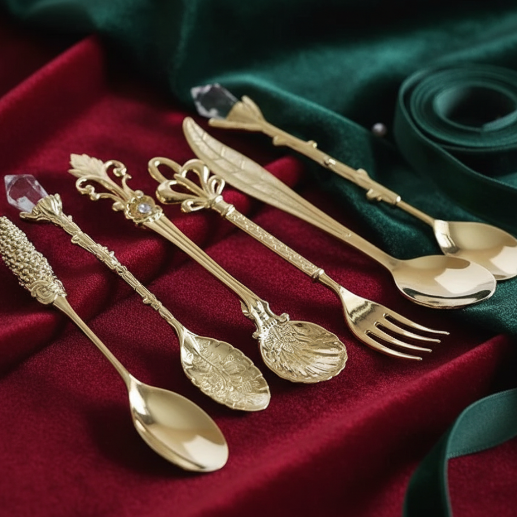 Conjunto de 6 Talheres Vintage para Café e Sobremesa Imperial