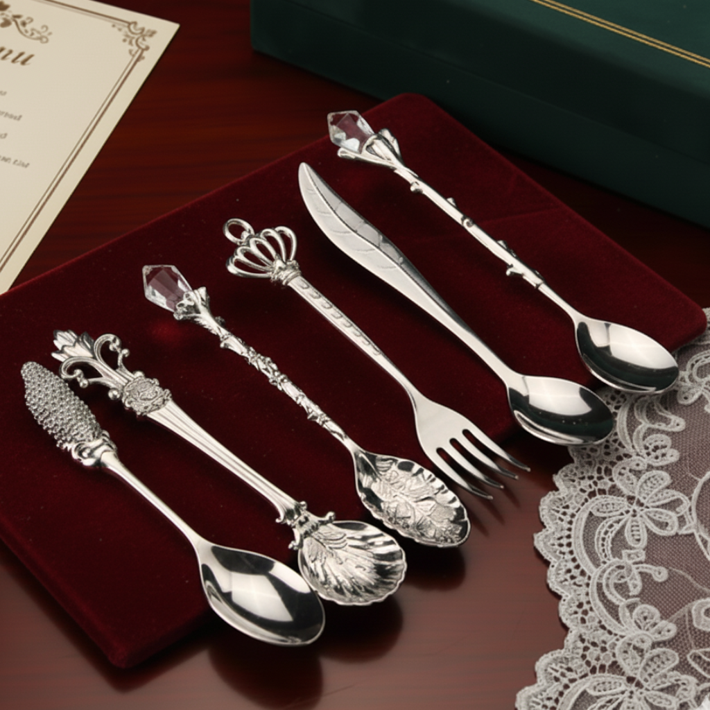 Conjunto de 6 Talheres Vintage para Café e Sobremesa Imperial