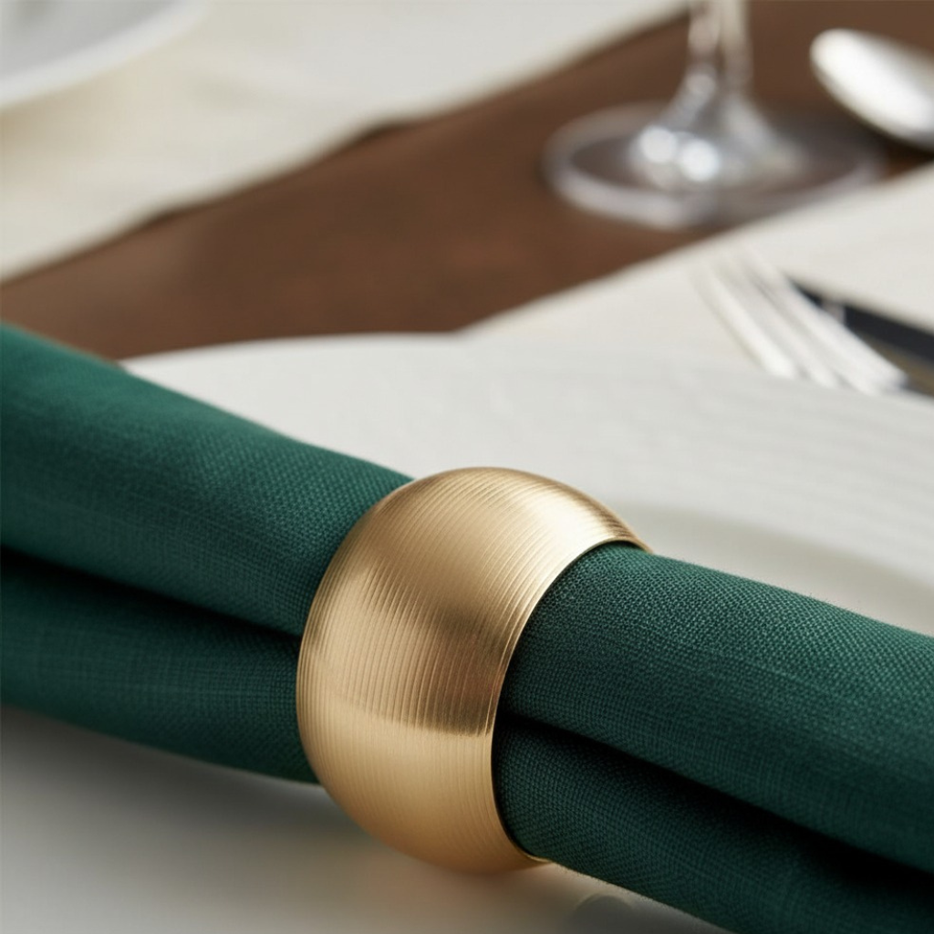 Conjunto de 4 Anéis para Guardanapo Golden Circle