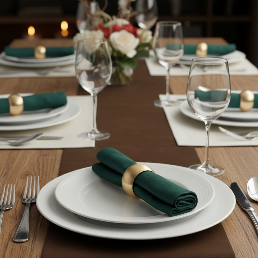 Conjunto de 4 Anéis para Guardanapo Golden Circle