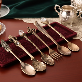 Conjunto de 6 Talheres Vintage para Café e Sobremesa Imperial