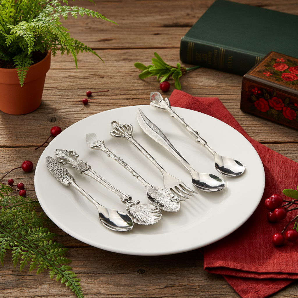 Conjunto de 6 Talheres Vintage para Café e Sobremesa Imperial