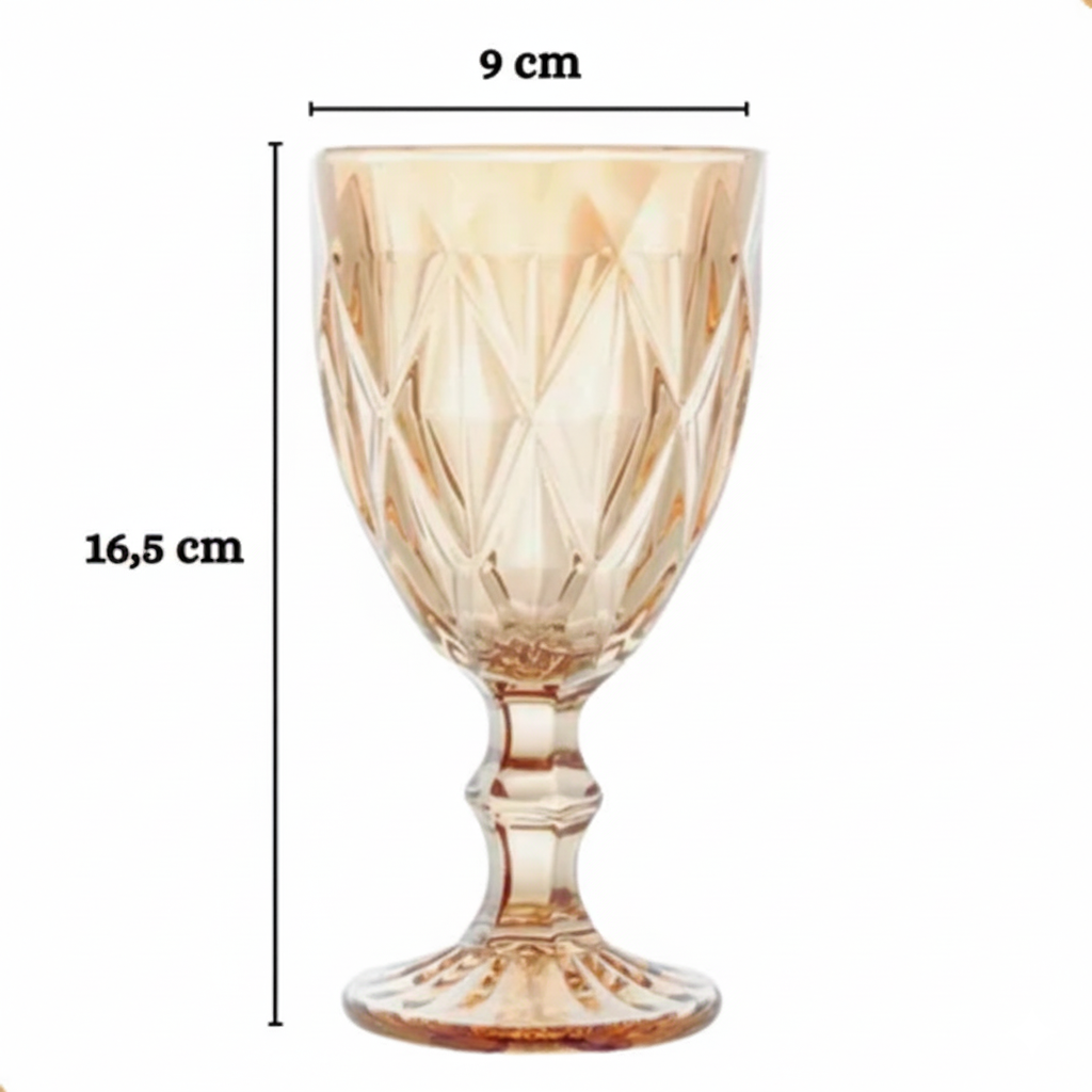 Jogo 6 Taças de Vidro para Água, Sucos e Vinhos Versalhes (330ml)