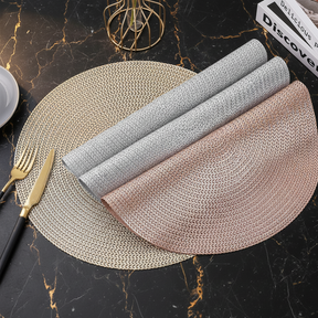 Jogo Americano Metalizado Deluxe para Mesa de Jantar - 4, 6 e 8 Peças