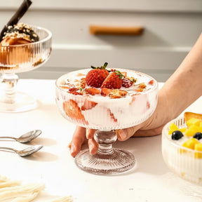 Jogo de 6 Taças de Sobremesa de Vidro Canelado Dolce Vita