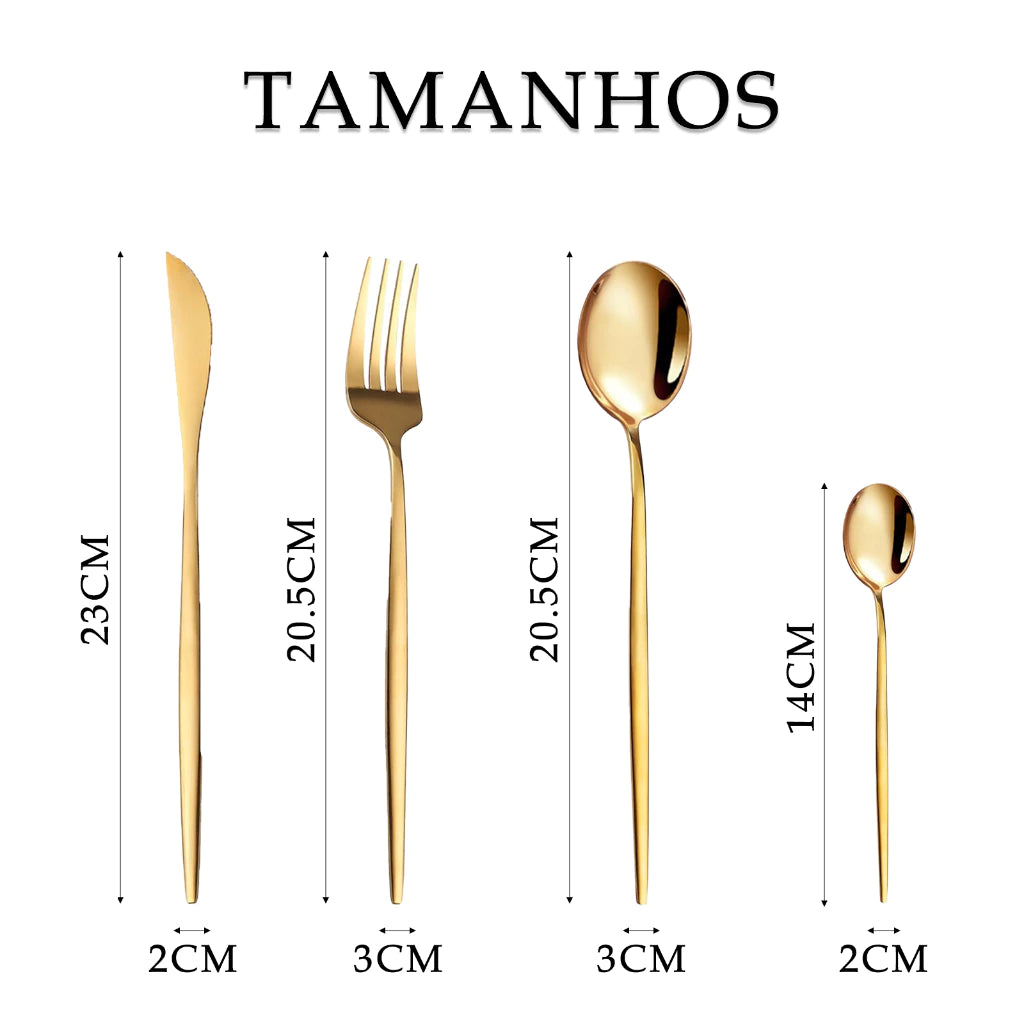 Conjunto de Talheres de Aço Inoxidável Vermont - 24 Peças