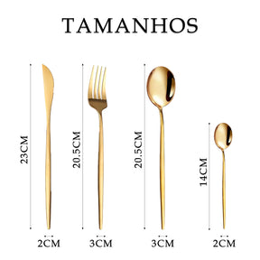 Conjunto de Talheres de Aço Inoxidável Vermont - 24 Peças