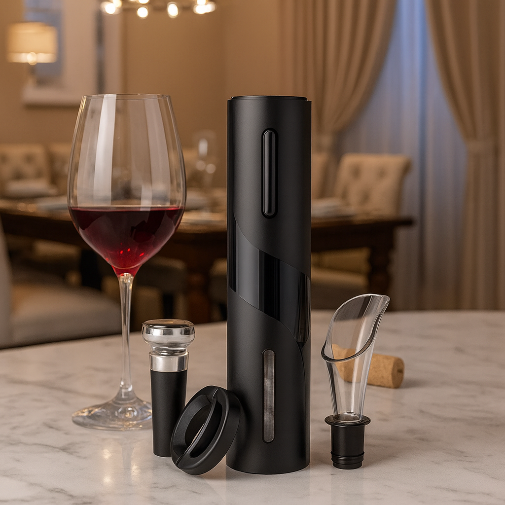Kit Abridor de Vinho Elétrico (4 Peças)