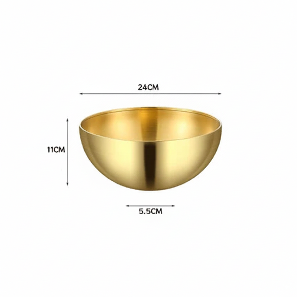 Tigela Dourada de Aço Inox Milano (24cm)