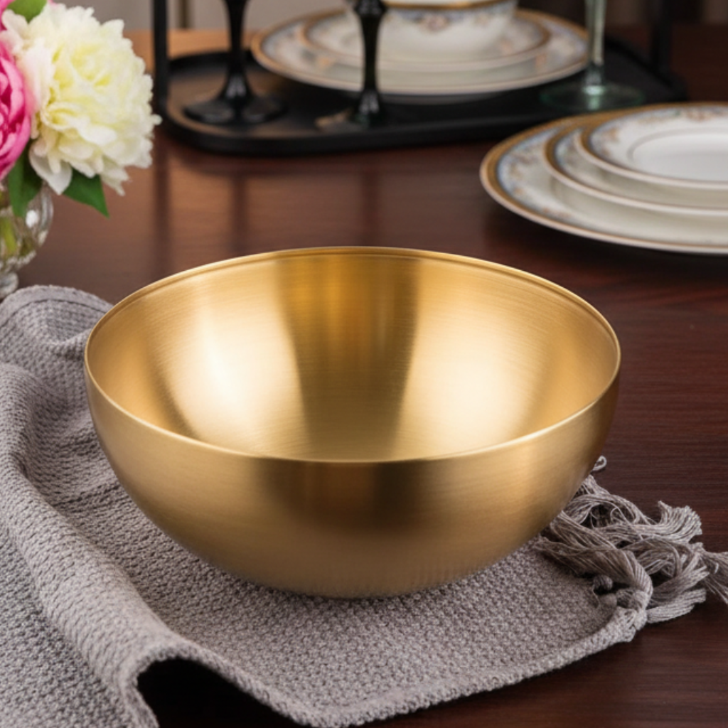 Tigela Dourada de Aço Inox Milano (24cm)