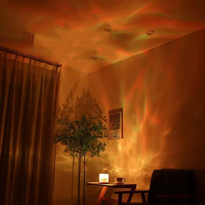 16 cor + controle remoto Projetor de luz noturna com ondas de água, lâmpada de cristal rotativa