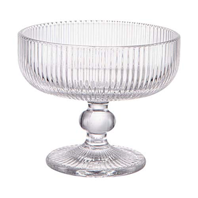 Jogo 6 Taça Sobremesa Vidro Sorvete Açai 250ml Canelado Luxo