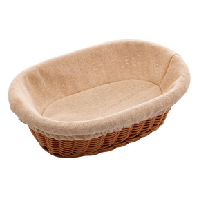 Cesta Oval com Forro Lyor de Rattan Plástico 24cm