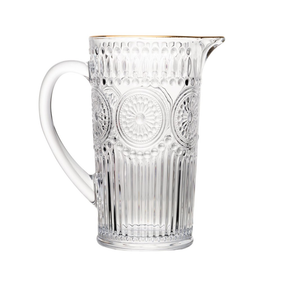 Jarra Wolff Mandala de Vidro com Fio de Ouro 1L