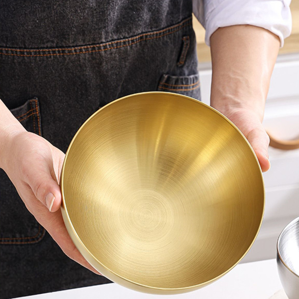 Tigela Bowl Aço Inox Dourado/Prata 24CM/20CM Bacia Multiuso Cozinha Utensílio De Cozinha