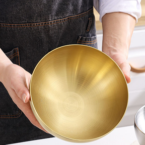 Tigela Bowl Aço Inox Dourado/Prata 24CM/20CM Bacia Multiuso Cozinha Utensílio De Cozinha
