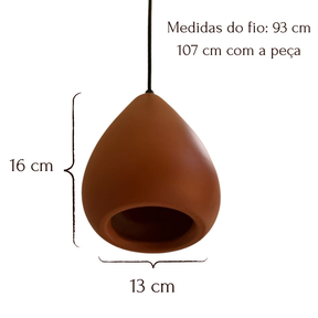 Kit 3 Pendentes Lustre Luminaria de Teto De Ceramica Lanterna Decorativo Cozinha Bar Sala Decoração Moderno Terracota